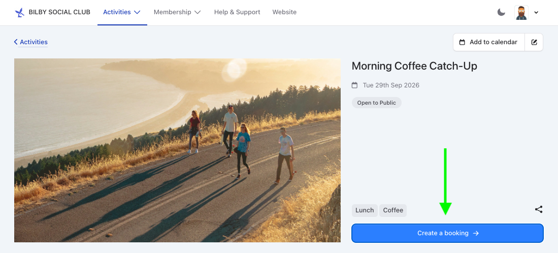 create a booking