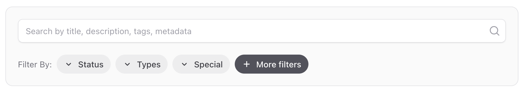 Searching and filtering
