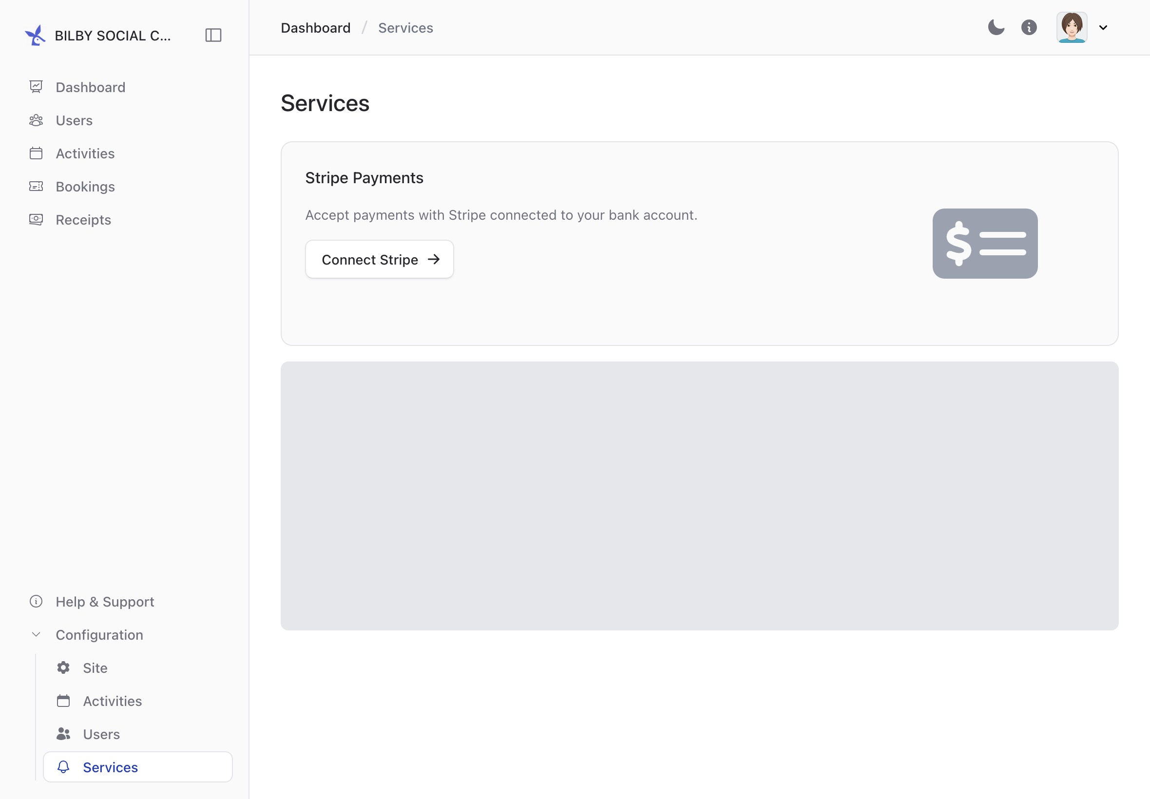 Connect stripe services