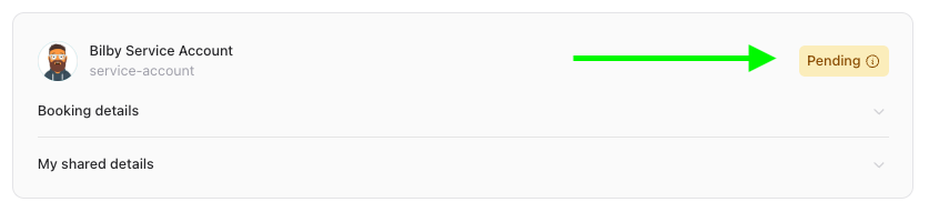 booking status